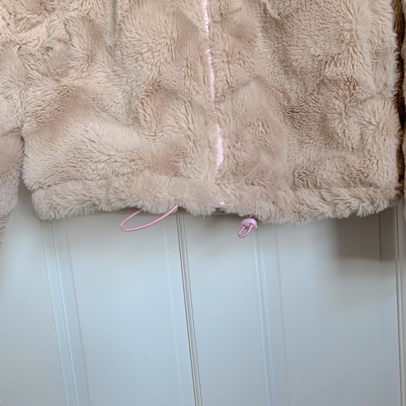 Faux fur beige/light pink Teddy jacket - Picture 7 of 9